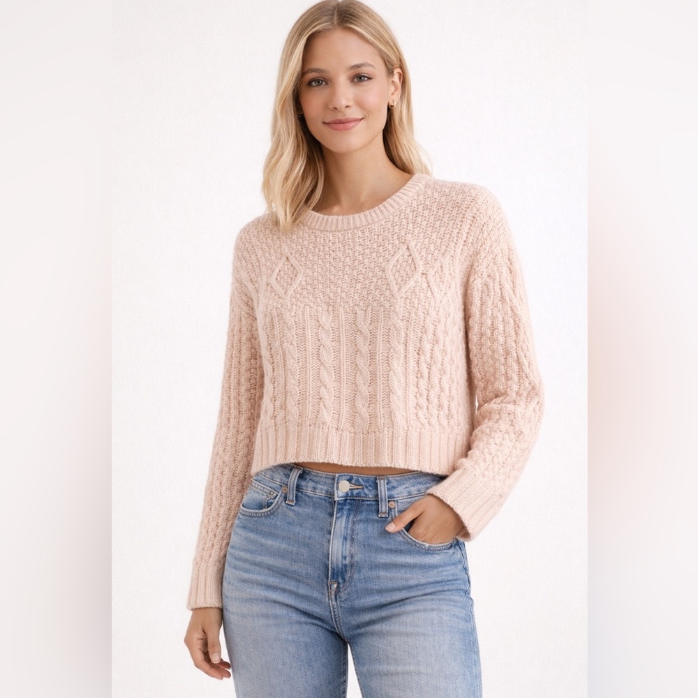 Gianni Bini Blush Cable Knit Sweater